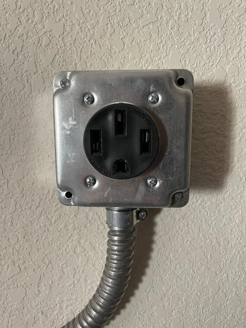 NEMA 14-50 outlet installed for Smart Home Electrical in Broken Arrow